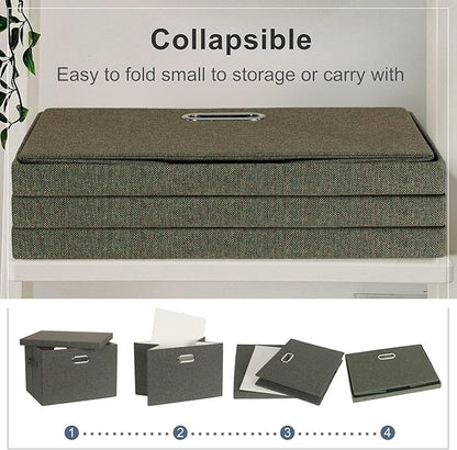 Large 17" 36 Quart Collapsible Stackable Storage Bins - Image 4