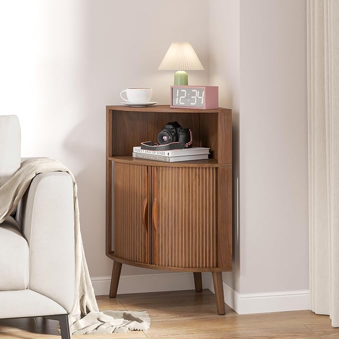 Bathroom Corner Storage Cabinet, 31.5''H Small Floor Corner Cabinet - Image 5