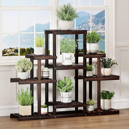 Giantex Plant Stand Indoor & Outdoor, 6 Tier Wood Flower Pot Stand - Image 9