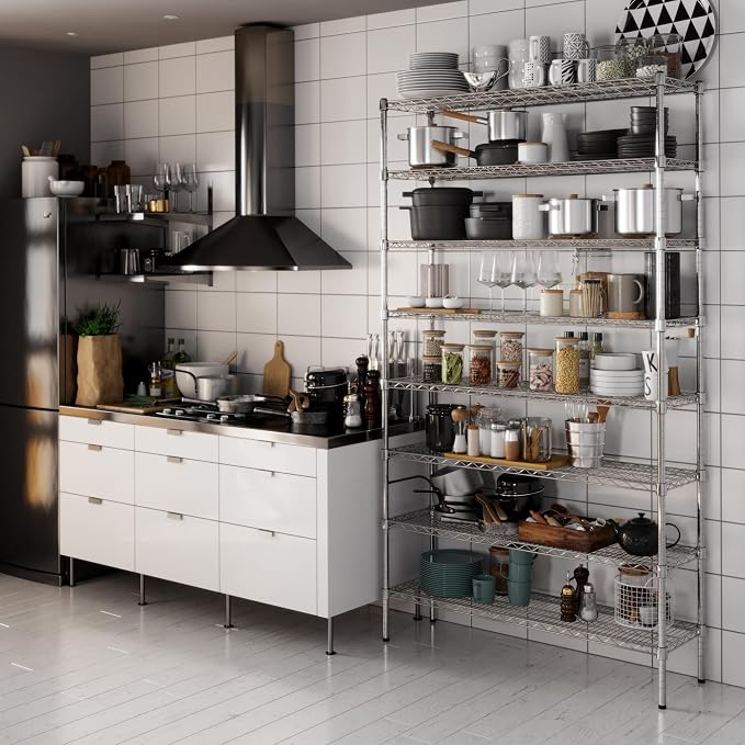 14" Deep x 48" Wide x 86" Height Wire Shelving Kit | 8-Tier | NSF Commercial - Image 6