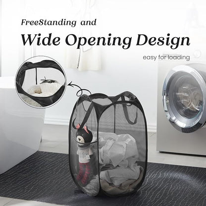 TECHMILLY Collapsible Mesh Pop Up Laundry Hamper - Image 4