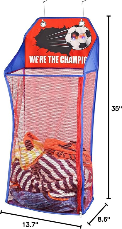 Store & Score Over The Door Hanging Kids Fun LED Soccer Light-Up Collapsible - Image 6