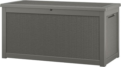 NUNU LAB 300 Gallon Outdoor Storage Box, Resin Large Sturdy Deck Box, Backyard by NUNULAB
