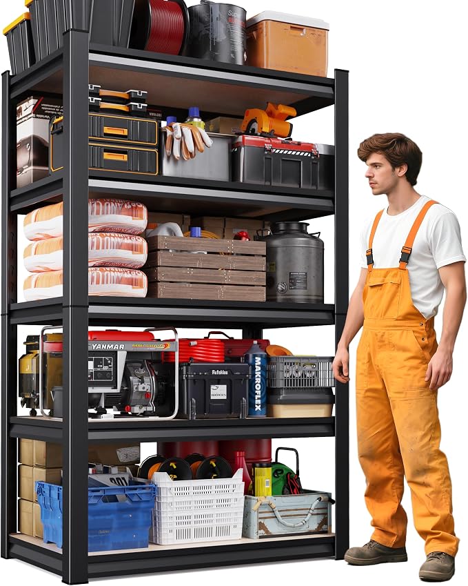 71"H Garage Shelving-5-Tier Heavy Duty Storage Shelves, Adjustable Metal by Unknown