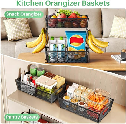 SNTD 2 Tier Mesh Fruit Basket for Kitchen Counter - Image 7