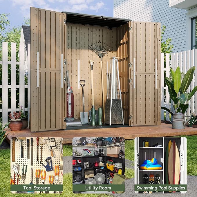 Aoxun Outdoor Storage Shed, 64 Cu.Ft Vertical Storage Sheds Outdoor - Image 2