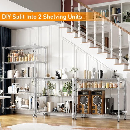 Himimi 5-Tier Heavy Duty Steel Wire Rack Storage Shelving, Adjustable Metal - Image 2