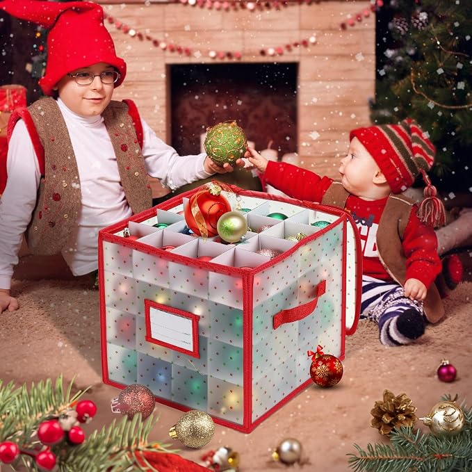 Christmas Tree Ball Organizer Ornament Storage Containers，Ornament Storage Box - Image 6