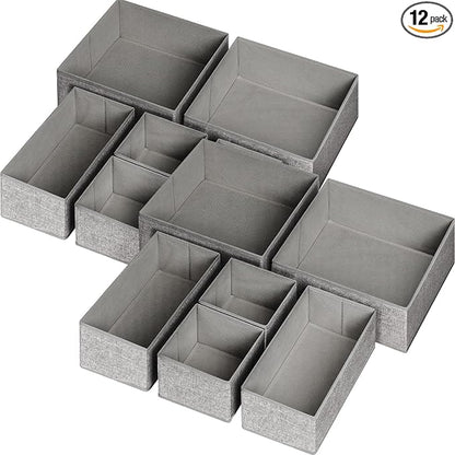 12 Pack Drawer Organizers for Clothing, Foldable Clothes Storage Box Closet by Criusia
