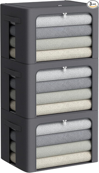 CYhom 3Pack Stackable Clothes Storage Bins by CYhom