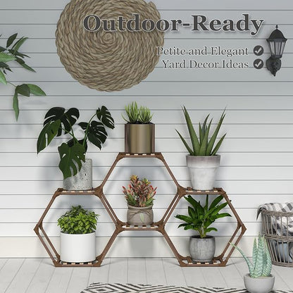 Tikea Plant Stand Indoor Hexagonal Plant Stand - Image 3