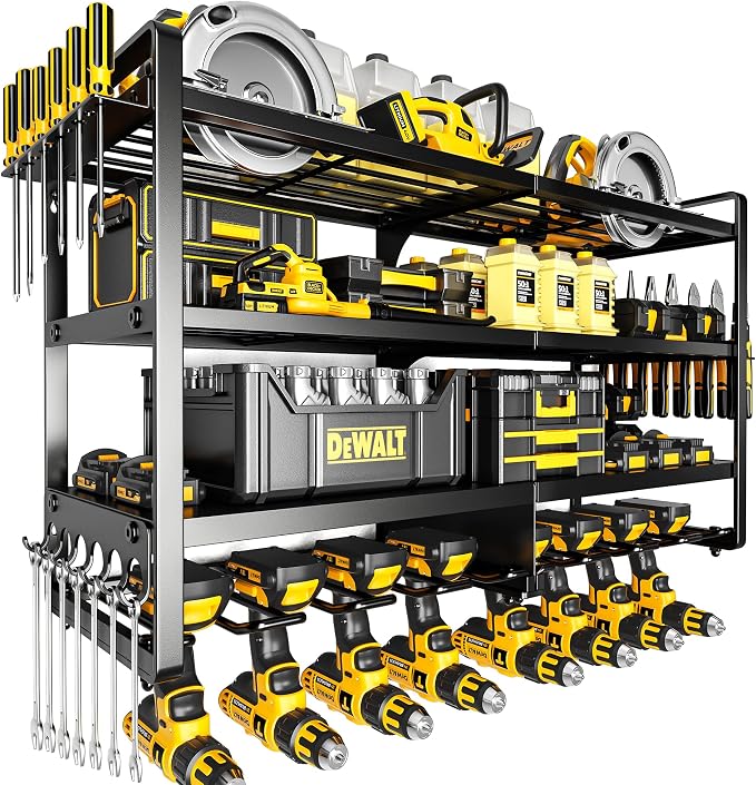Large Power Tool Organizer Wall Mount, 4 Layers Heavy Duty Metal Loads 400lbs by POKIPO