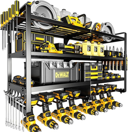 Large Power Tool Organizer Wall Mount, 4 Layers Heavy Duty Metal Loads 400lbs by POKIPO