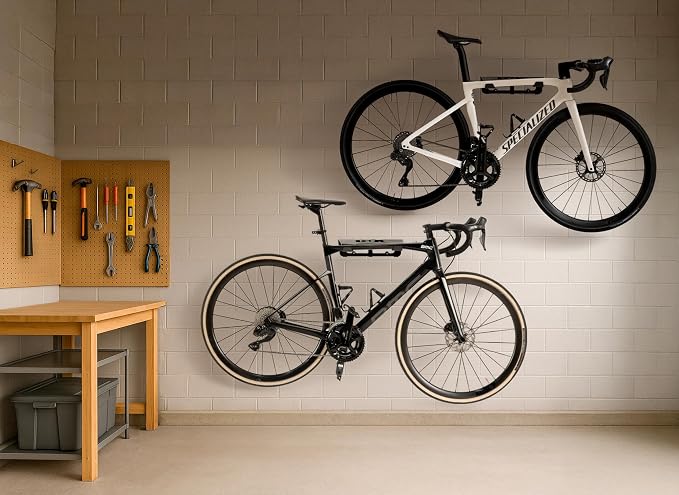 Bike Wall Mount Rack with Gear Hooks – Horizontal Bike Rack shelf- Bicycle - Image 8