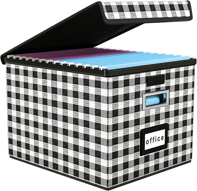 File Organizer Box with Lids, Collapsible File Folder Organizer | File Box with by Huolewa