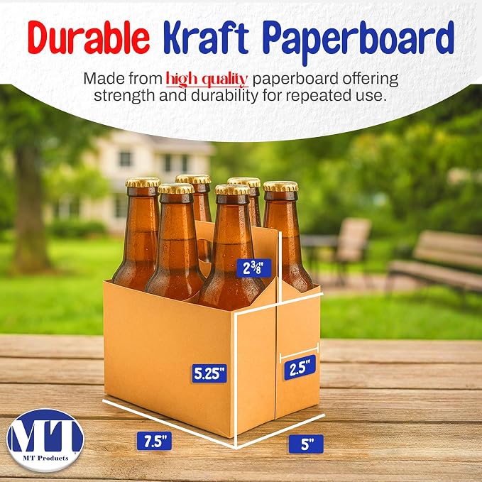 MT Products Brown 6 Pack Bottle Holder 12 oz. - Image 2