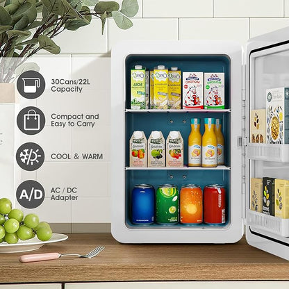 22L/30Cans Mini Fridge for Bedroom, 12v DC Portable Cooler & Warmer, Mini - Image 3