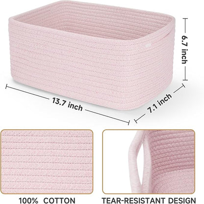 3-Pack Storage Baskets for Organizing | Woven Shelf Toy Basket | Rope Baskets - Image 3