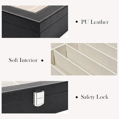 Sunglasses Organizer Case with Adjustable Slots, Eyeglasses Display with Lid - Image 7