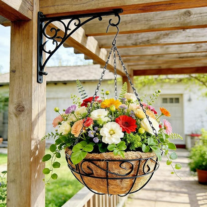 Hanging Planters for Outdoor Plants, 2 Pack 12 inch Wire Hanging Baskets - Image 4