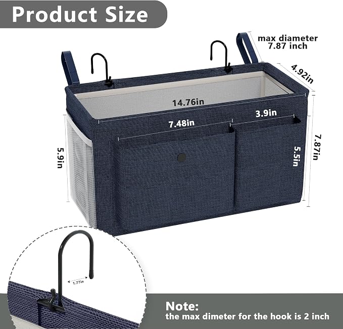 Bedside Caddy Bedside Storage Hanging Organizer - Image 2