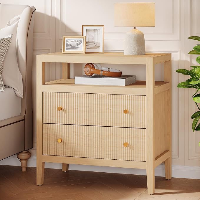 Tribesigns Modern Nightstand, 2-Drawer Nightstand - Image 5