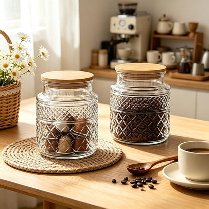 Prettidecor Glass Storage Jars, 38 FL OZ Airtight Canisters - Image 4