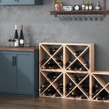 JAXPETY Stackable Wine Rack 48 Bottle Liquor Display Storage Cube Free Standing - Image 3