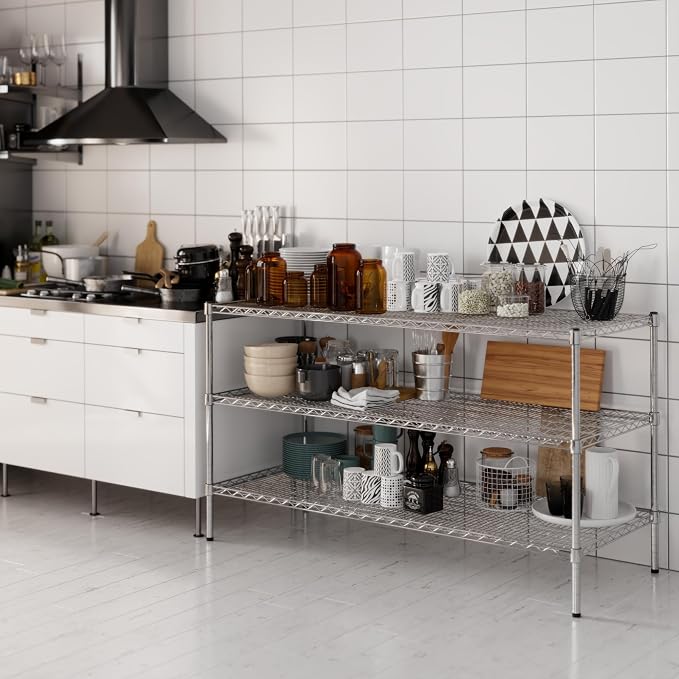 24" Deep x 60" Wide x 34" Height Wire Shelving Kit | 3-Tier | NSF Commercial - Image 6