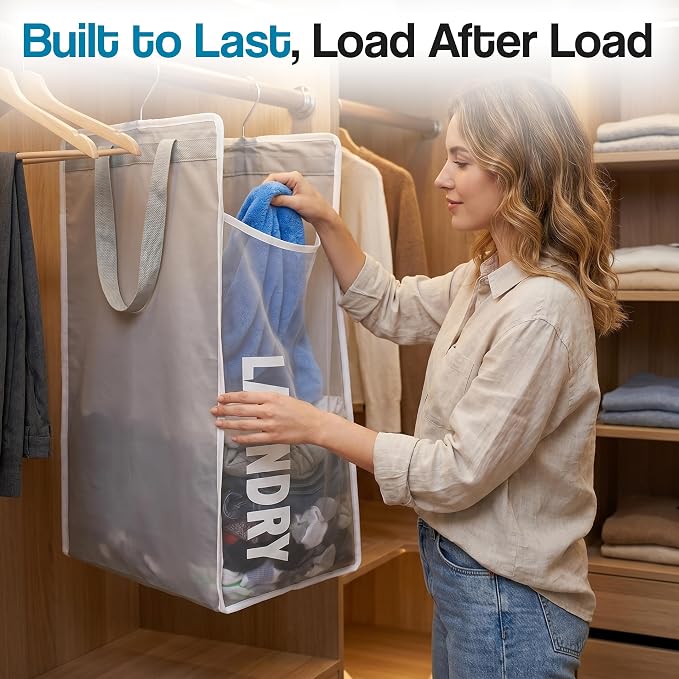 Hanging Laundry Hamper Bag for Closet – Space Saving hanging basket - Image 5