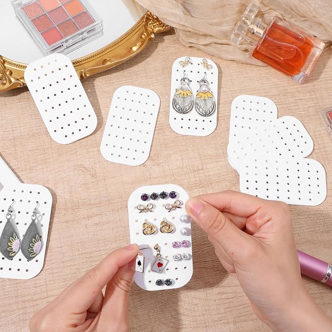24pcs Acrylic Stud Earring Organizer Cards, Rectangle Jewelry Display Rack - Image 3