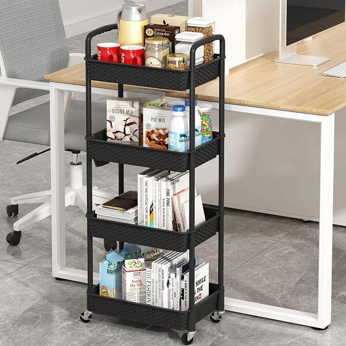 MOYIPIN 4-Tier Plastic Rolling Utility Cart - Image 2