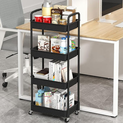 MOYIPIN 4-Tier Plastic Rolling Utility Cart - Image 2