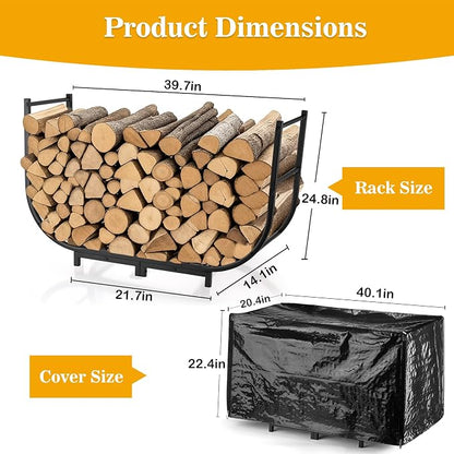 facka 40 Inch Firewood Rack Outdoor - Image 2