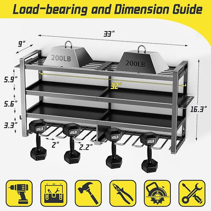 Power Tool Organizer Wall Mount, 4 Layers Heavy Duty Storage Rack - Image 5