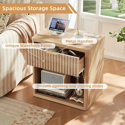 LEYAOYAO Fluted Farmhouse Nightstand Set of 2 - Image 9
