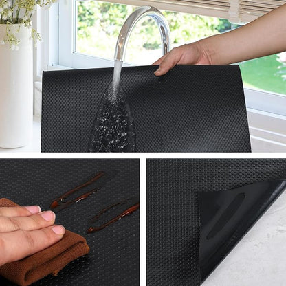 Black Shelf Liners for Kitchen Cabinets Non Adhesive Drawer Liner for Bathroom - Image 3