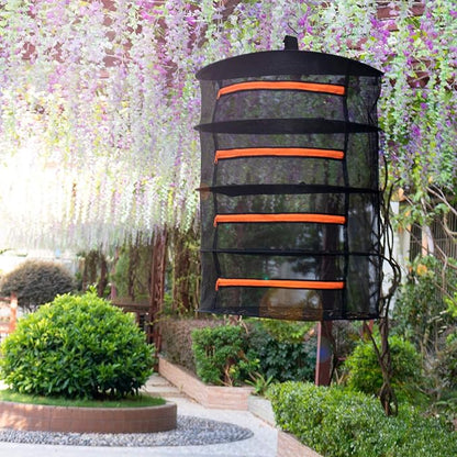 Desy & Feeci Herb Drying Rack-2ft Diameter 4 Layer Folding Mesh Hanging Basket - Image 2