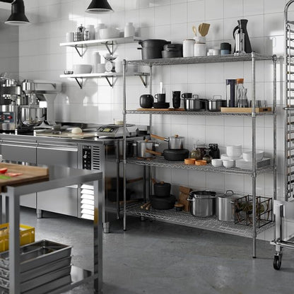 18" Deep x 54" Wide x 64" Height Wire Shelving Kit | 4-Tier | NSF Commercial - Image 5