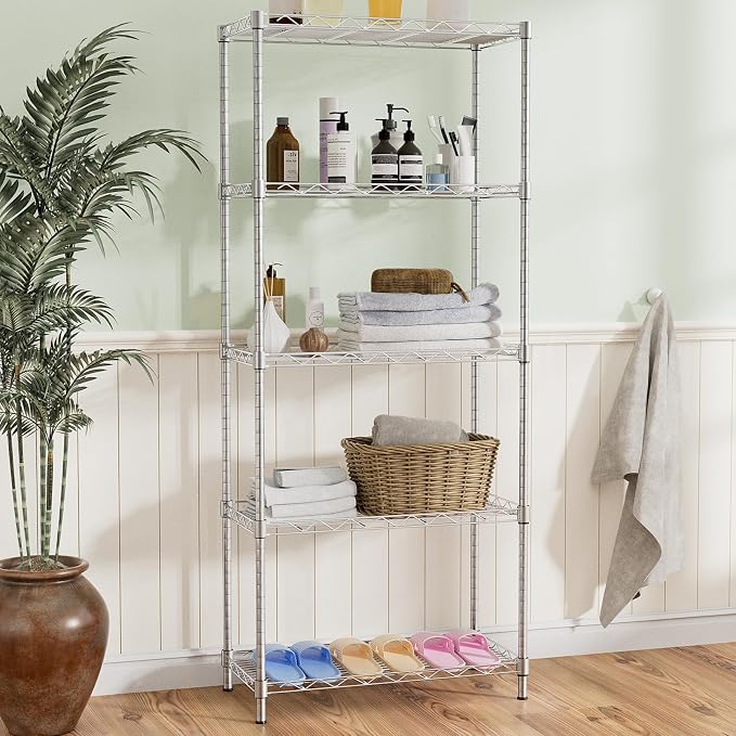 Storage Shelves, 21.3"W*11.8"D*58.5"H Kitchen Wire Shelving Unit Loads 550LBS - Image 6