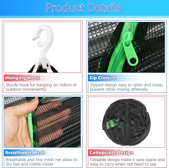 Hanging Drying Rack, Foldable Mesh Drying Net 3 Layers Hanging Dry Basket - Image 3