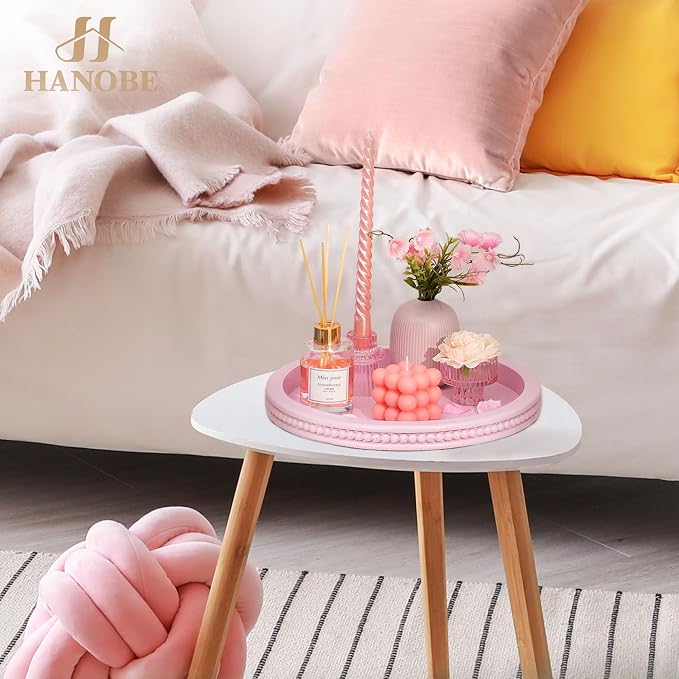 Hanobe Pink Round Decorative Tray - Image 9