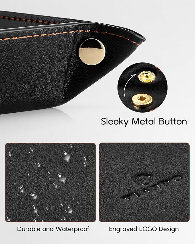 VLANDO Valet Tray Organizer, PU Leather Catchall Tray - Image 6