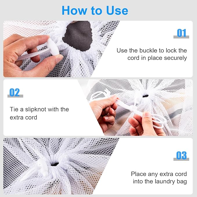 2 Pack Large Mesh Laundry Bags, Machine Washable Laundry Bag - Image 5