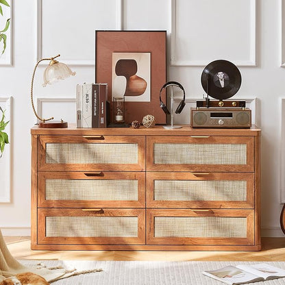 LEYAOYAO Rattan 6 Drawer Dresser - Image 7
