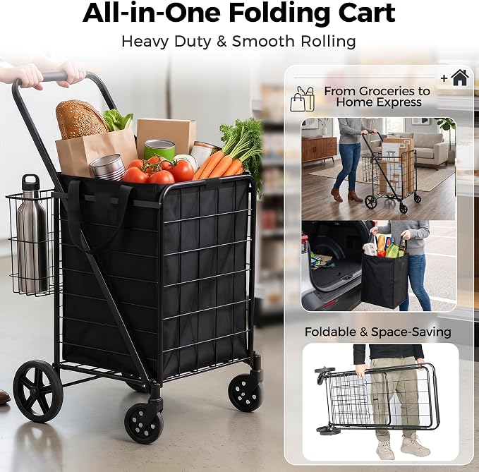 SUPER DEAL Folding Shopping Cart - Image 9