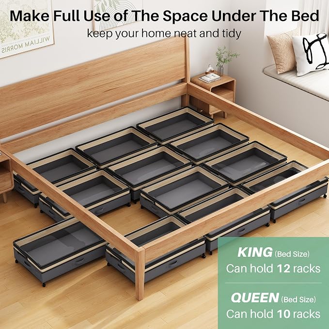 Kitstorack 2Pack Height-adjustable Under Bed Storage - Image 5