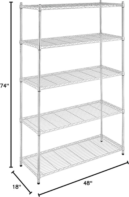 Whitmor 5 Tier Heavy Duty Shelving Unit, Metal Storage Shelves, 500 lbs - Image 9