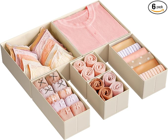 SONGMICS Drawer Organizer, Dresser Drawer Organizers, Foldable Fabric Storage by SONGMICSbySONGMICSHOME