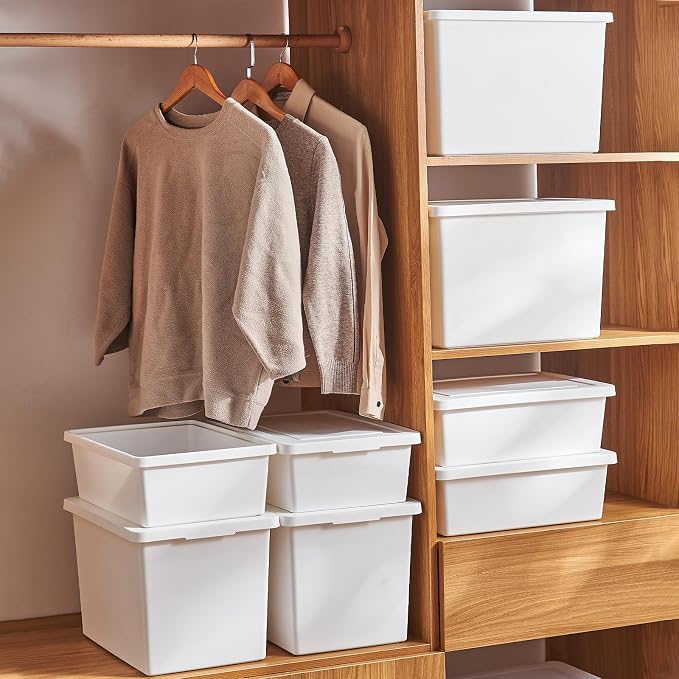 27 Quart White Storage Bins - Image 5